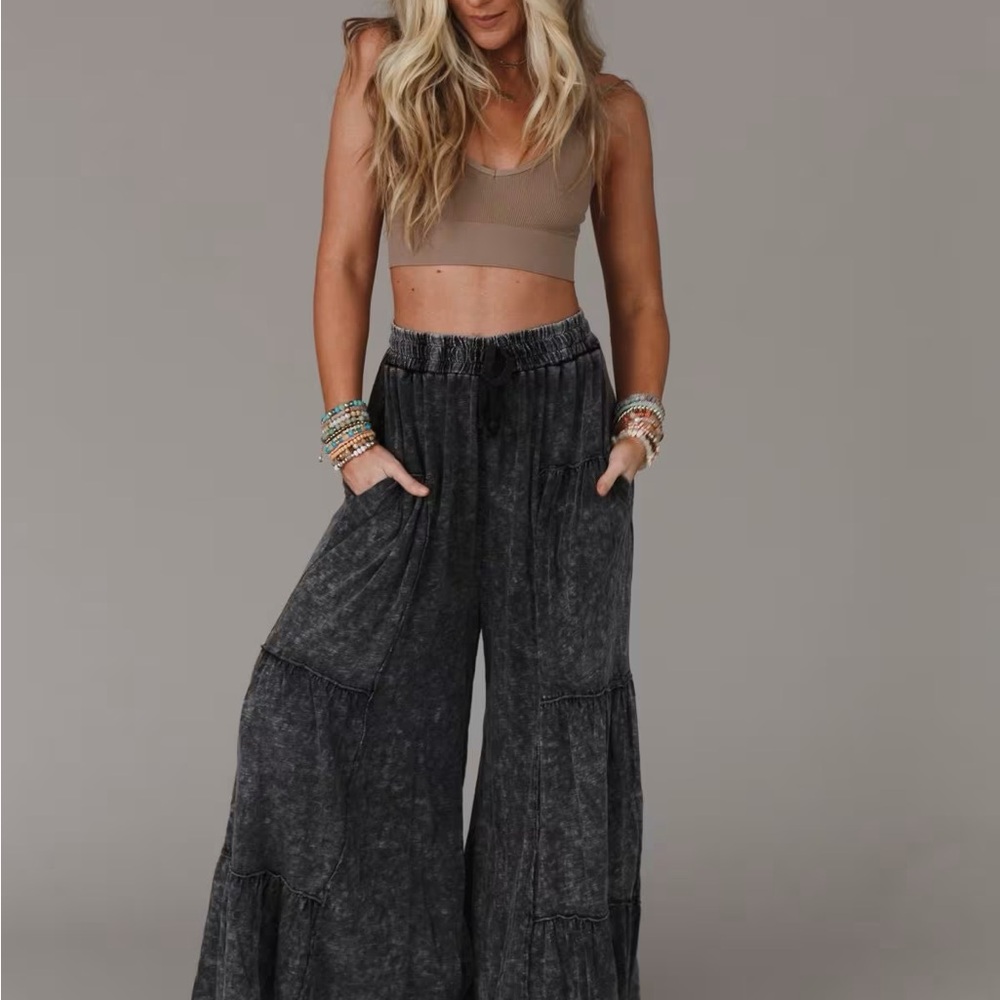 Oli & Hali Charcoal Wide Leg Pants - Picture 5 of 7